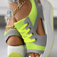 🎁Hot Sale 50% OFF⏳👟Contrast Paneled Cutout Lace-up Muffin Sandals