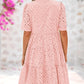 ⏰2025 Hot Sale 50% OFF💃Women's Elegant Hollow Out Lace Ruffle Casual Mini Dress