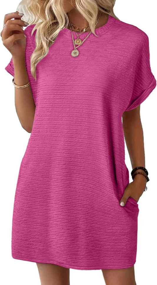 🎉🛍️Hot Promotion 50% OFF💃2025 New Women's Lightweight Summer Short Sleeve Dress with Pockets