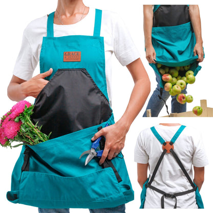 🔥Last Day Special Sale 50% OFF💕Cross Back Gardening Apron With Deep Kangaroo Release Pockets