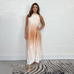 🔥Last Day Special 50% OFF💃Gradient Pleated Halter Neck Dress