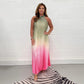 🔥Last Day Special 50% OFF💃Gradient Pleated Halter Neck Dress