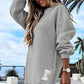 💖Limited Sale 50% OFF💖Long Sleeve Pullover Zipper Slit Casual Sweatshirt Dress🔥