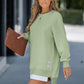 💖Limited Sale 50% OFF💖Long Sleeve Pullover Zipper Slit Casual Sweatshirt Dress🔥