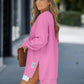 💖Limited Sale 50% OFF💖Long Sleeve Pullover Zipper Slit Casual Sweatshirt Dress🔥