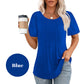 🔥Last Day Sale 50% OFF👚Women's Short Sleeve Pleated Dressy Casual Scooped Neck Tops