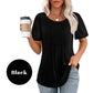 🔥Last Day Sale 50% OFF👚Women's Short Sleeve Pleated Dressy Casual Scooped Neck Tops