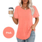 🔥Last Day Sale 50% OFF👚Women's Short Sleeve Pleated Dressy Casual Scooped Neck Tops