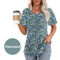 🔥Last Day Sale 50% OFF👚Women's Short Sleeve Pleated Dressy Casual Scooped Neck Tops