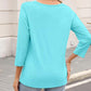 🌸Spring Specials 50% OFF👚Women's 3/4 Sleeve V Neck Solid Color Top
