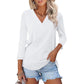 🌸Spring Specials 50% OFF👚Women's 3/4 Sleeve V Neck Solid Color Top
