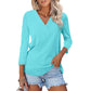 🌸Spring Specials 50% OFF👚Women's 3/4 Sleeve V Neck Solid Color Top
