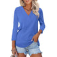 🌸Spring Specials 50% OFF👚Women's 3/4 Sleeve V Neck Solid Color Top