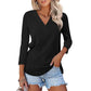 🌸Spring Specials 50% OFF👚Women's 3/4 Sleeve V Neck Solid Color Top
