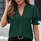 ✨LAST DAY SALE 50% OFF👚Women's Elegant V-Neck Puff Sleeve Blouse