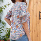 😍LAST DAY SALE 50% OFF🌺Floral V-neck Puff Sleeve Blouse For Women