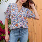 😍LAST DAY SALE 50% OFF🌺Floral V-neck Puff Sleeve Blouse For Women