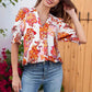 😍LAST DAY SALE 50% OFF🌺Floral V-neck Puff Sleeve Blouse For Women