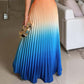 🎉Limited Sale 50% OFF👗Women's Halter Pleated Gradient Color Dress