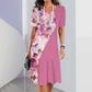 🌸Hot Sale 50% OFF👗Women's Elegant Floral Print Round Neck Dress