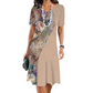 🌸Hot Sale 50% OFF👗Women's Elegant Floral Print Round Neck Dress