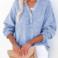 🔥Last Day Sale 50% OFF💖Women’s Casual Gauze Button Neck Long Sleeve Blouse👚