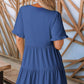 🔥2025 Summer New Sale 60%Off!!🌈Women's Ruffle Trim V-Neck Tiered Dress