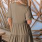 🔥2025 Summer New Sale 60%Off!!🌈Women's Ruffle Trim V-Neck Tiered Dress