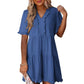 🔥2025 Summer New Sale 60%Off!!🌈Women's Ruffle Trim V-Neck Tiered Dress