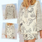 💕2025 HOT SALE 50% OFF👚Satin Unique Letter Print Tassle Shirt and Elastic Waist Shorts Set