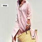 🔥Time-limited Promotion 50% OFF🌟Loose Striped Half Sleeve Shirt Dress👗