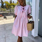 🌴Summer Specials 50% OFF👗Women's Bow Tie Blouse Dress