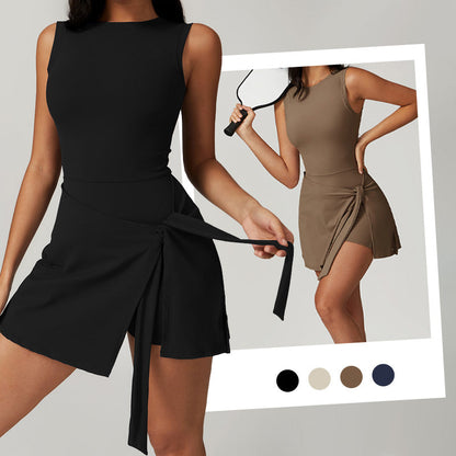 🔥Summer Hot Sale 50% OFF💕Women’s Solid Knot Wrap Sports Jumpsuits