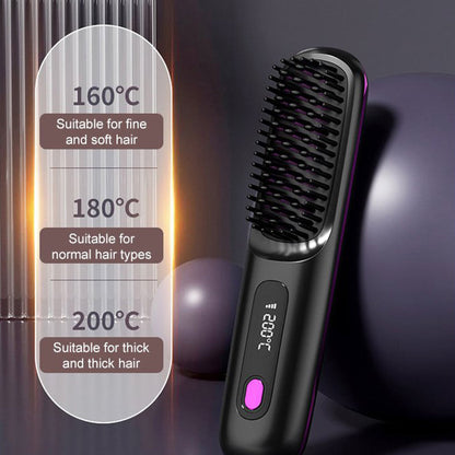 🔥Summer Hot Sale 50% OFF🎁Wireless Ceramic Heating Hair Straightening Comb