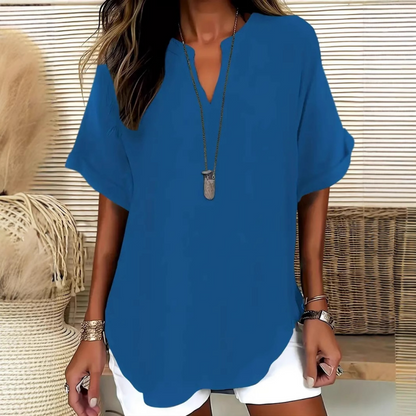 💝ONLY TODAY 50% OFF!!✨Fashion Loose Solid Color Short Sleeve Top